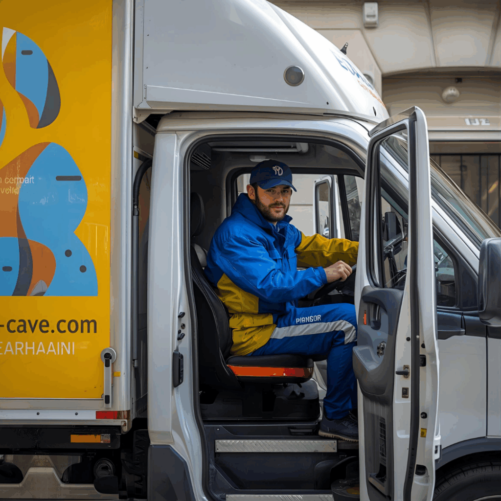 Camion de débarras de succession de DEBARRAS CAVE garé dans Paris.